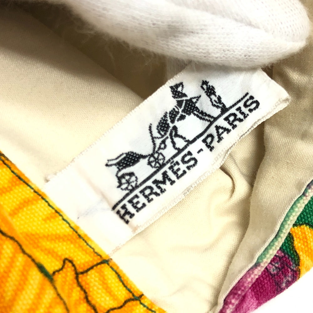 HERMES ヴィンテージ 鳥柄 カバン トートバッグ 肩掛け ショルダーバッグ コットン レディース グリーン