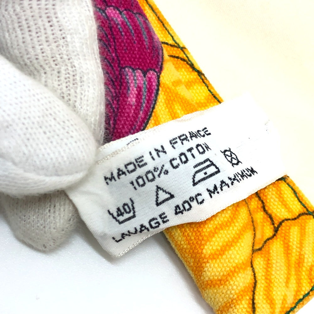 HERMES ヴィンテージ 鳥柄 カバン トートバッグ 肩掛け ショルダーバッグ コットン レディース グリーン