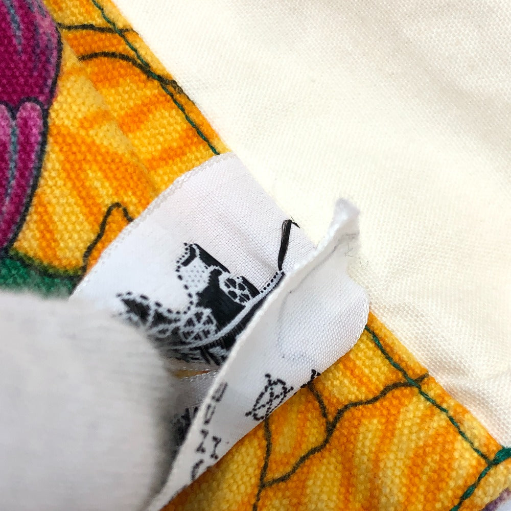 HERMES ヴィンテージ 鳥柄 カバン トートバッグ 肩掛け ショルダーバッグ コットン レディース グリーン