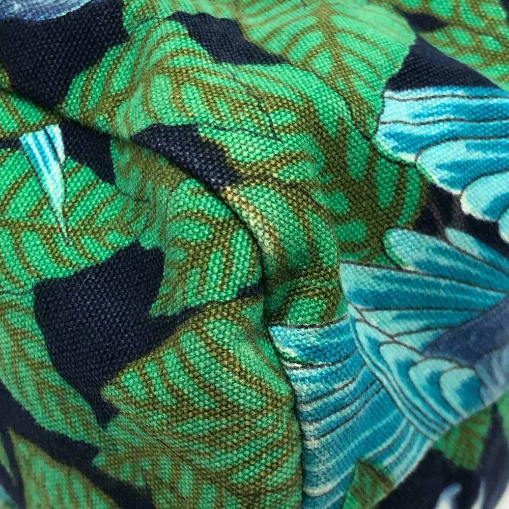 HERMES ヴィンテージ 鳥柄 カバン トートバッグ 肩掛け ショルダーバッグ コットン レディース グリーン