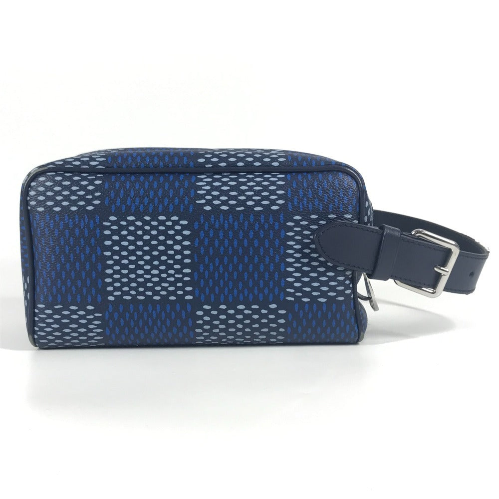 LOUIS VUITTON N40747 ダミエヘリテージ ロッカー ドップ･キット セカンドバッグ クラッチバッグ キャンバス ユニセックス ブルー
