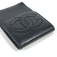 CHANEL ヴィンテージ ロゴ CC ココマーク ポーチ ミニ タバコケース キーリング付き シガレットケース キャビアスキン ユニセックス ブラック