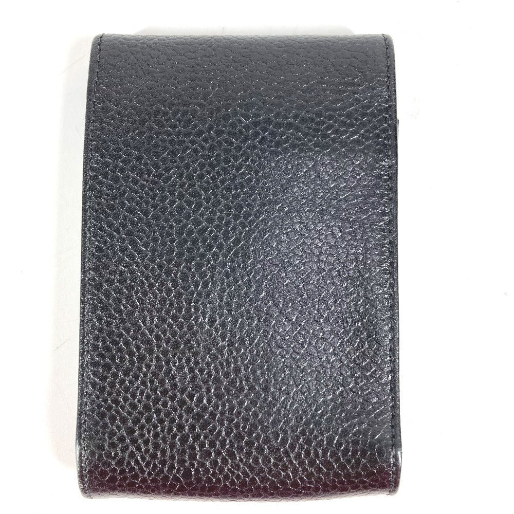 CHANEL ヴィンテージ ロゴ CC ココマーク ポーチ ミニ タバコケース キーリング付き シガレットケース キャビアスキン ユニセックス ブラック