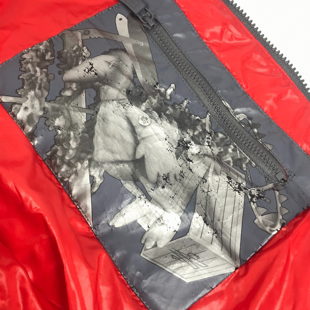 MONCLER フード付き HEVER GILET HEVER VEST アパレル 袖なし ダウン ダウンベスト ダウン メンズ レッド