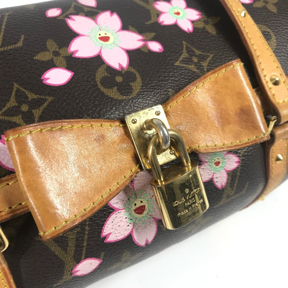 LOUIS VUITTON M92009 モノグラムチェリーブロッサム 村上隆 パピヨン トートバッグ カバン ショルダーバッグ ハンドバッグ モノグラムキャンバス レディース ブラウン