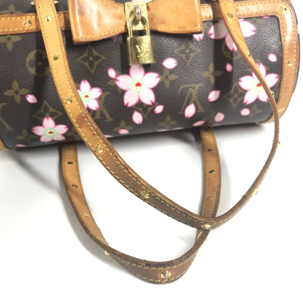 LOUIS VUITTON M92009 モノグラムチェリーブロッサム 村上隆 パピヨン トートバッグ カバン ショルダーバッグ ハンドバッグ モノグラムキャンバス レディース ブラウン