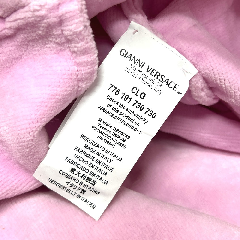 VERSACE メデューサ ロゴ トートバッグ ビーチバッグ パイル地 ショルダーバッグ コットン レディース ピンク