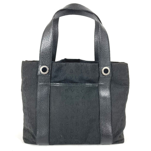 BVLGARI ロゴマニア トートバッグ カバン ショルダーバッグ ハンドバッグ キャンバス/レザー ユニセックス ブラック