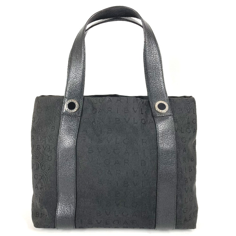 BVLGARI ロゴマニア トートバッグ カバン ショルダーバッグ ハンドバッグ キャンバス/レザー ユニセックス ブラック