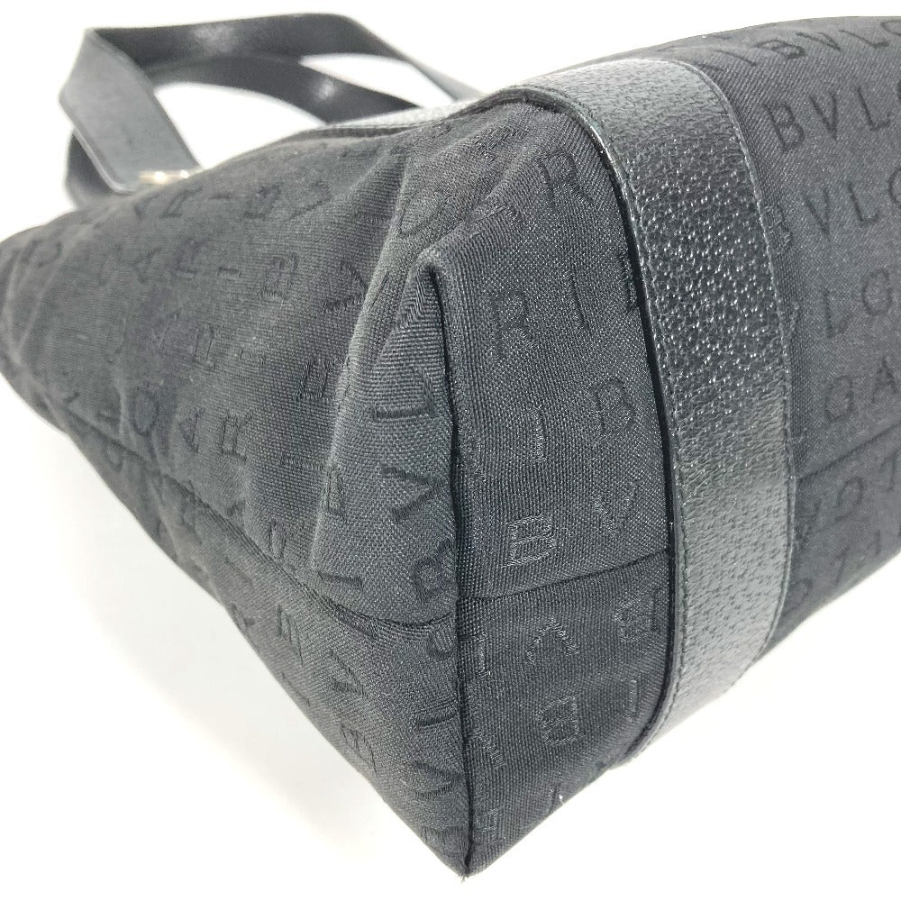 BVLGARI ロゴマニア トートバッグ カバン ショルダーバッグ ハンドバッグ キャンバス/レザー ユニセックス ブラック