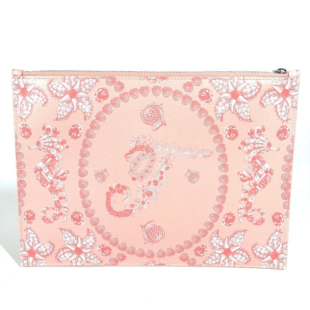 TIFFANY&Co. ロゴ カバン ポーチ クラッチバッグ レザー レディース ピンク