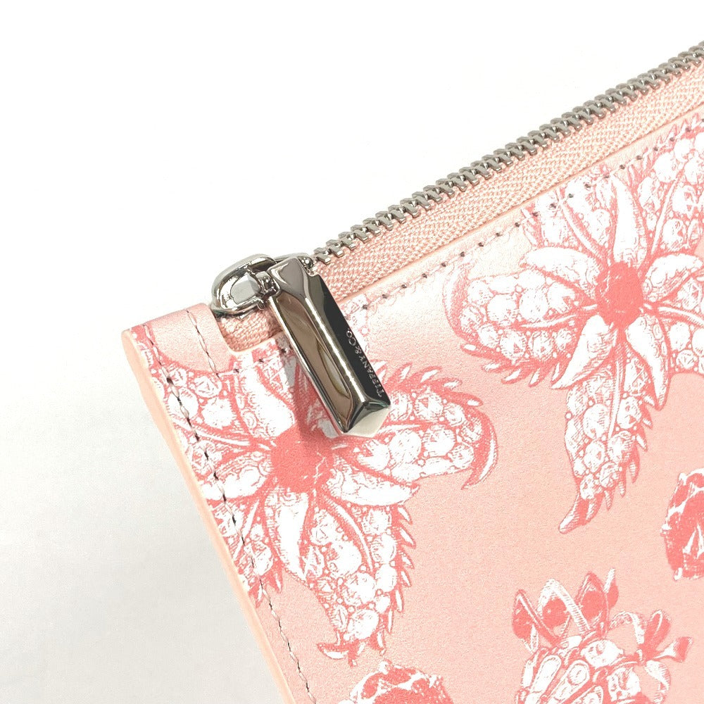 TIFFANY&Co. ロゴ カバン ポーチ クラッチバッグ レザー レディース ピンク