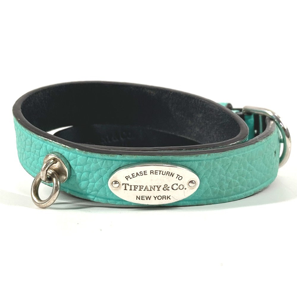 TIFFANY&Co. Double Bracelet Return to TIFFANY & Co. logo Accessories Bracelet Leather blue/Silver Used