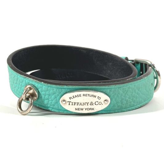 TIFFANY&Co. Double Bracelet Return to TIFFANY & Co. logo Accessories Bracelet Leather blue/Silver Used