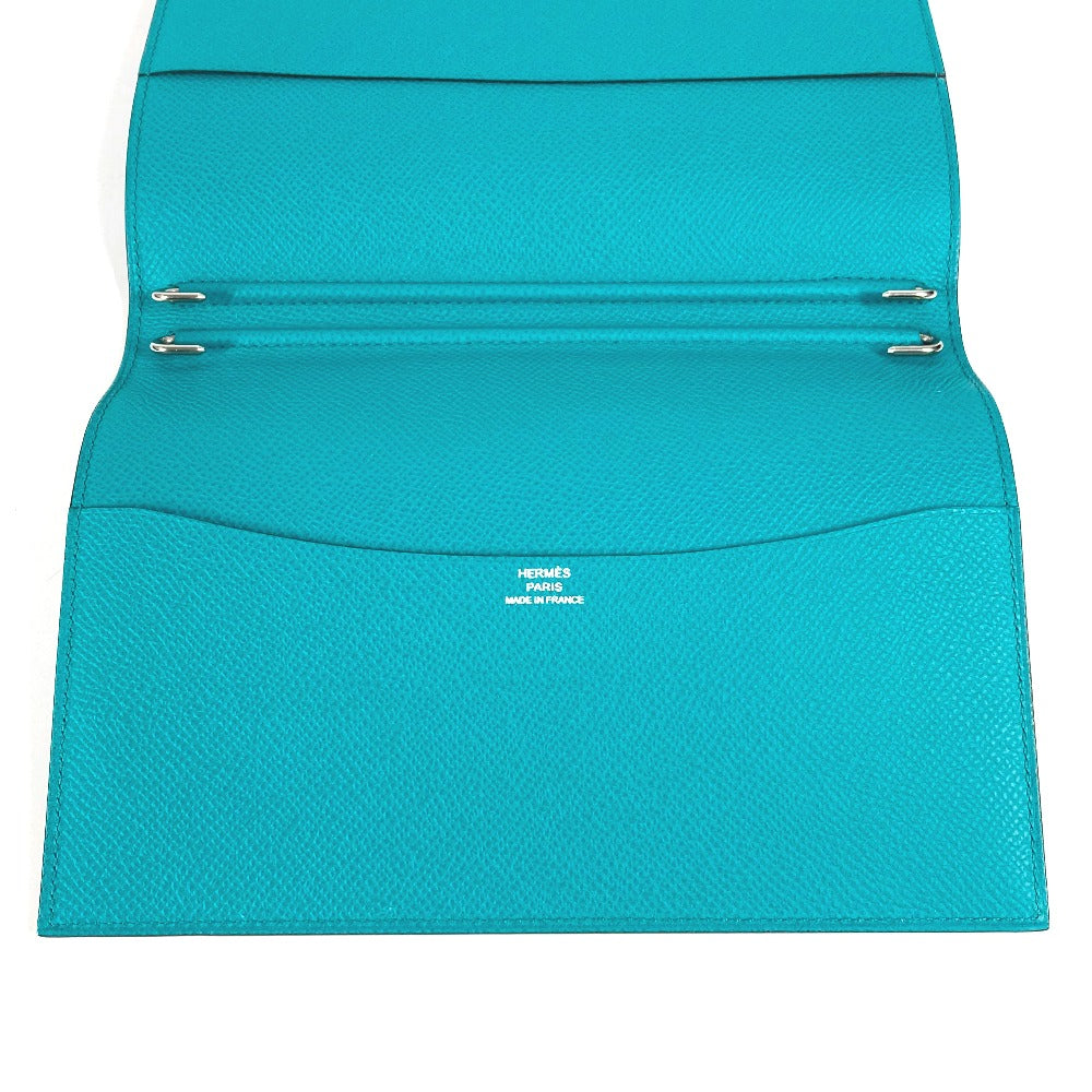 HERMES バイカラー グローブトロッター アジェンダ ノートカバー システム手帳 ステーショナリー 手帳カバー レザー ユニセックス ブルー