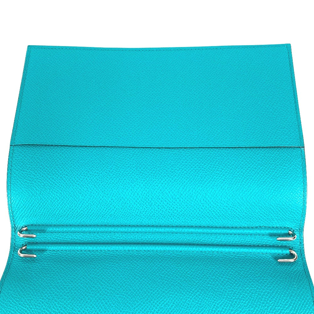 HERMES バイカラー グローブトロッター アジェンダ ノートカバー システム手帳 ステーショナリー 手帳カバー レザー ユニセックス ブルー