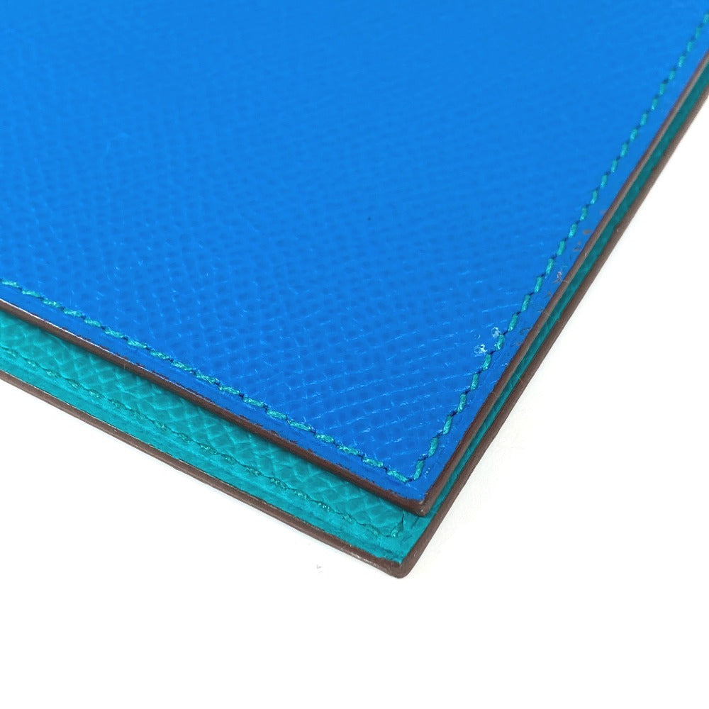 HERMES バイカラー グローブトロッター アジェンダ ノートカバー システム手帳 ステーショナリー 手帳カバー レザー ユニセックス ブルー