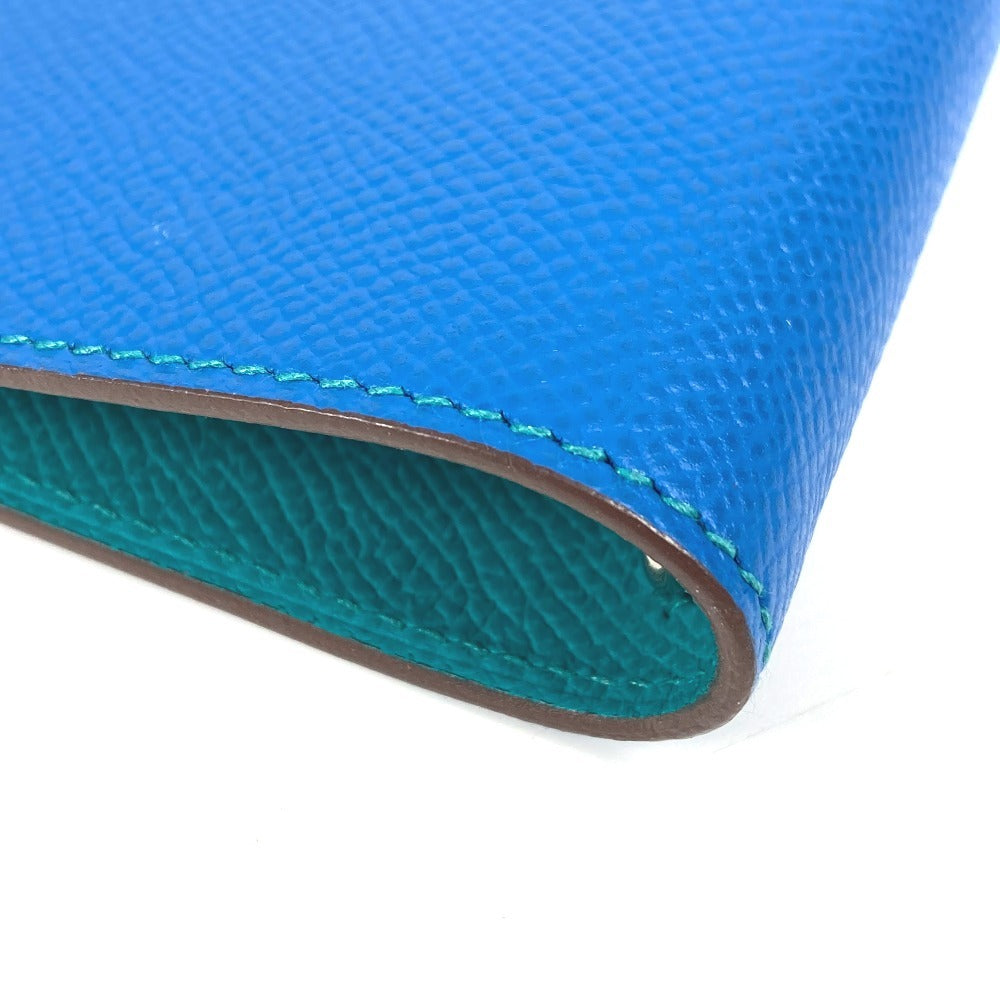 HERMES バイカラー グローブトロッター アジェンダ ノートカバー システム手帳 ステーショナリー 手帳カバー レザー ユニセックス ブルー