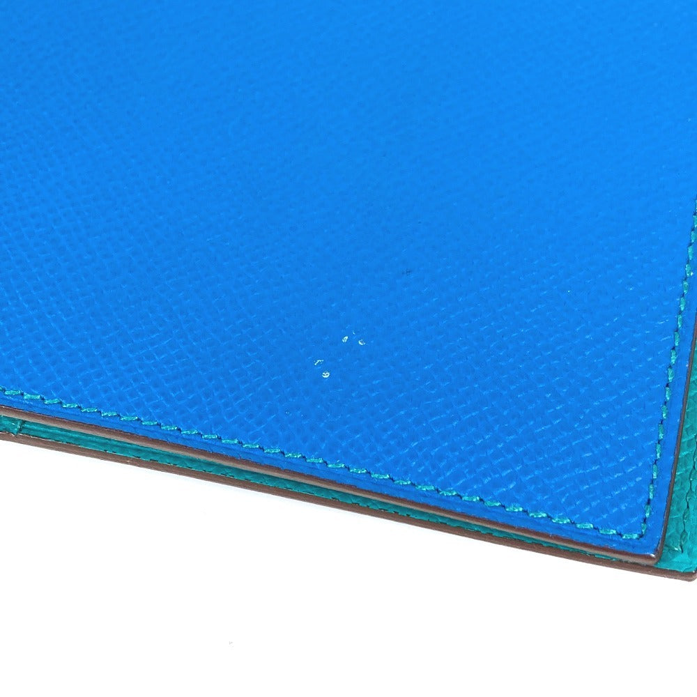 HERMES バイカラー グローブトロッター アジェンダ ノートカバー システム手帳 ステーショナリー 手帳カバー レザー ユニセックス ブルー