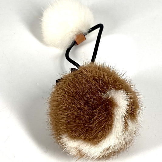 LOUIS VUITTON M77738 ロゴ ファー シュシュ・ヴィゾン LV コージー ヘアアクセサリー ヘアゴム ヘアバンド シュシュ ファー レディース マロン ブラウン