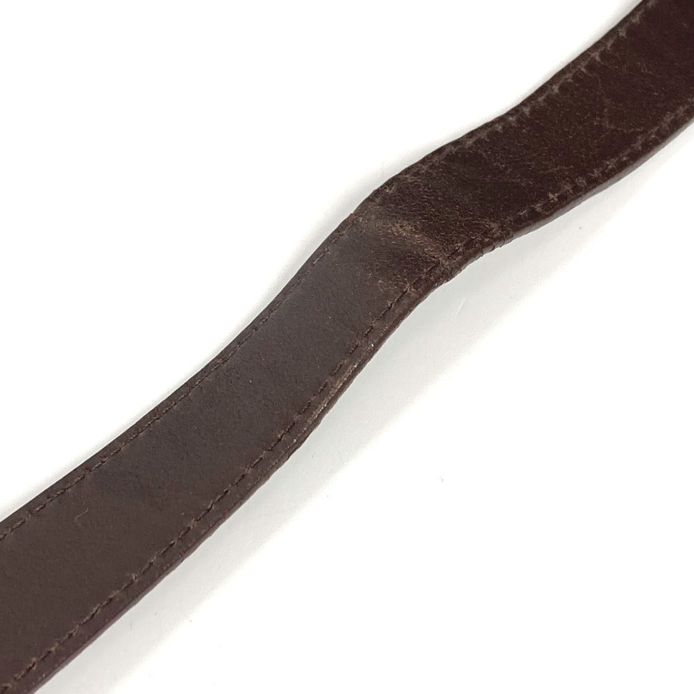 BVLGARI ロゴマニア 筒形 ドラム型 カバン フラップ ショルダーバッグ レザー ユニセックス ブラウン