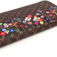 LOUIS VUITTON Ｍ14162 日本限定 LV × TM フラワー 花柄 ジッピー・ウォレット モノグラム 村上隆 ラウンドファスナー 長財布 モノグラムキャンバス ユニセックス ブラウン