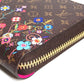 LOUIS VUITTON Ｍ14162 日本限定 LV × TM フラワー 花柄 ジッピー・ウォレット モノグラム 村上隆 ラウンドファスナー 長財布 モノグラムキャンバス ユニセックス ブラウン
