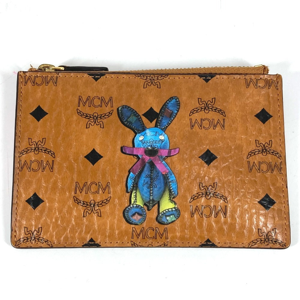 MCM ヴィセトス ロゴ 財布 小銭入れ キーリング付き コインケース レザー ユニセックス ブラウン