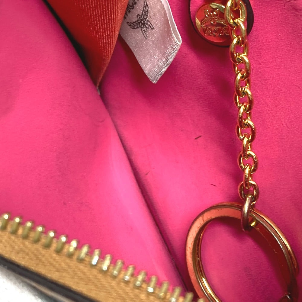 MCM ヴィセトス ロゴ 財布 小銭入れ キーリング付き コインケース レザー ユニセックス ブラウン