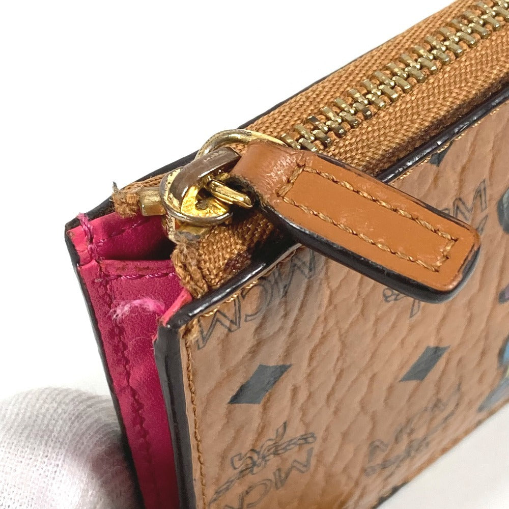 MCM ヴィセトス ロゴ 財布 小銭入れ キーリング付き コインケース レザー ユニセックス ブラウン