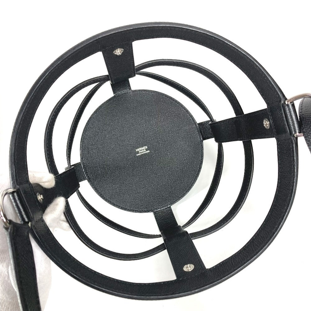 HERMES 巾着ポーチ付き ミュザルディーヌ カバン 肩掛け バケツ ばけつ ショルダーバッグ レザー レディース ネイビー