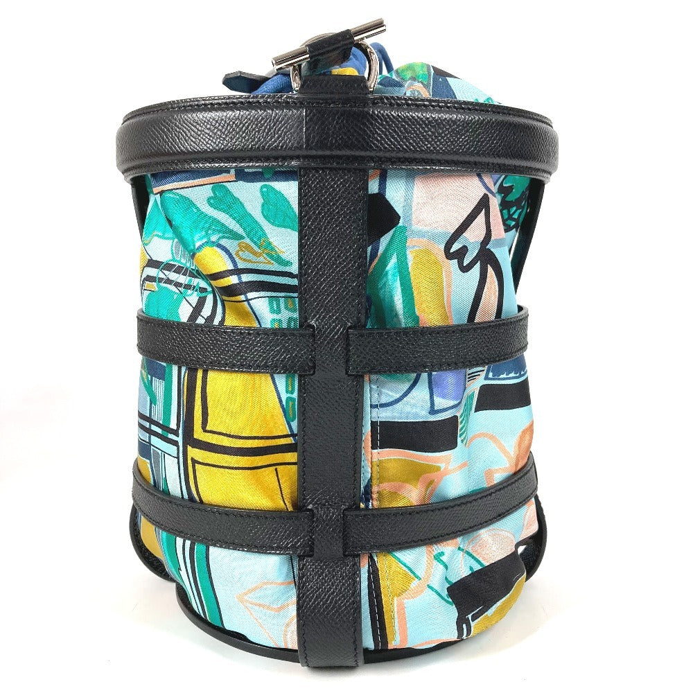 HERMES 巾着ポーチ付き ミュザルディーヌ カバン 肩掛け バケツ ばけつ ショルダーバッグ レザー レディース ネイビー