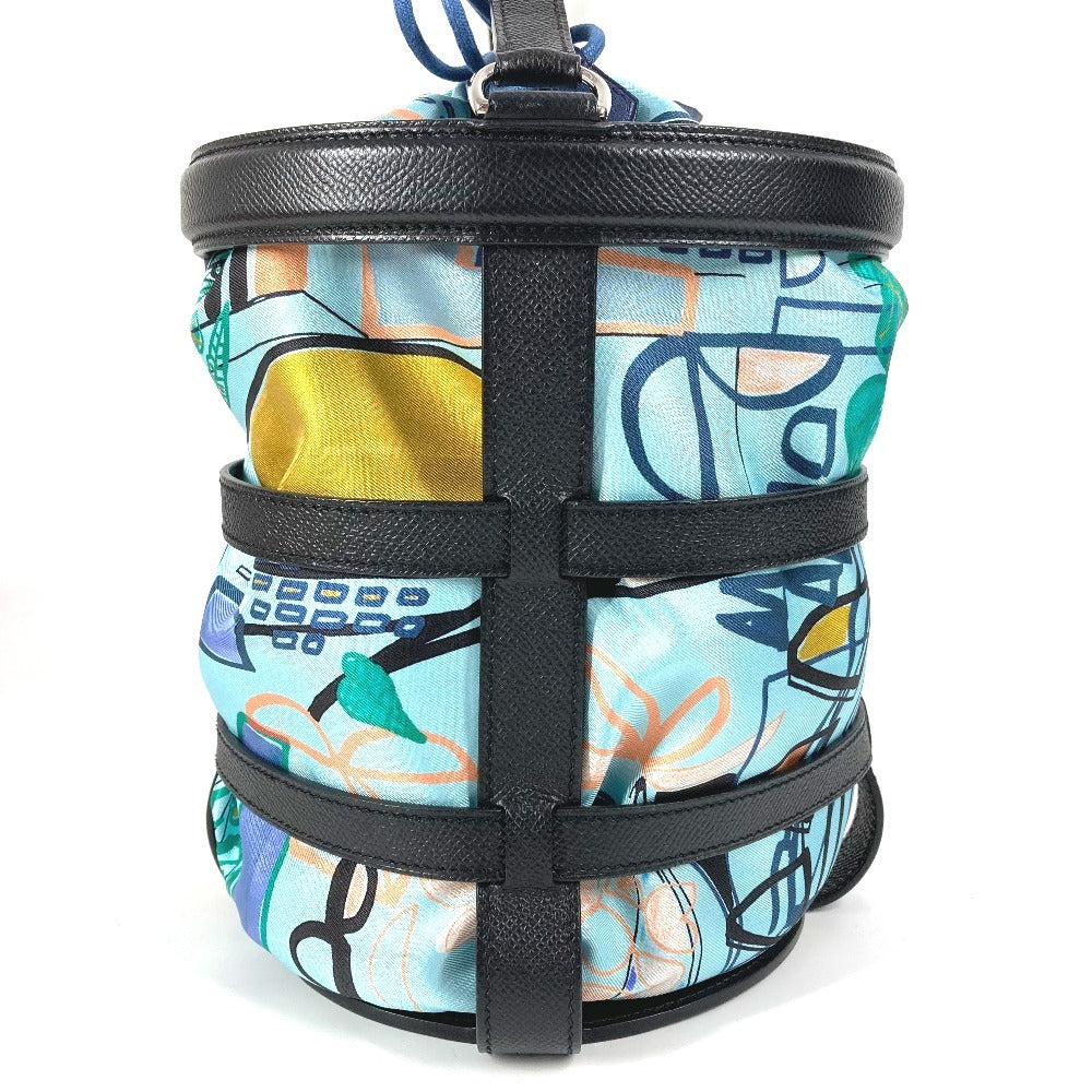 HERMES 巾着ポーチ付き ミュザルディーヌ カバン 肩掛け バケツ ばけつ ショルダーバッグ レザー レディース ネイビー