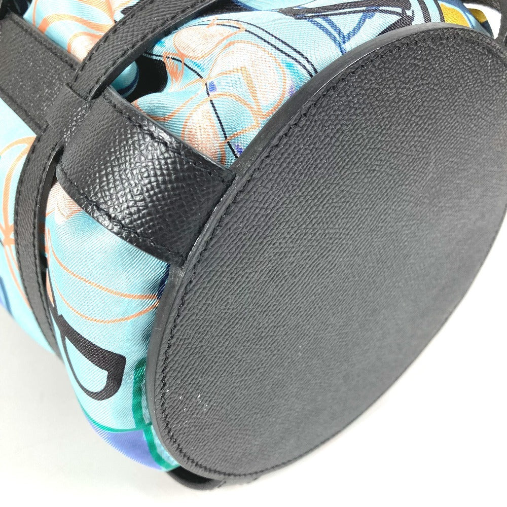 HERMES 巾着ポーチ付き ミュザルディーヌ カバン 肩掛け バケツ ばけつ ショルダーバッグ レザー レディース ネイビー