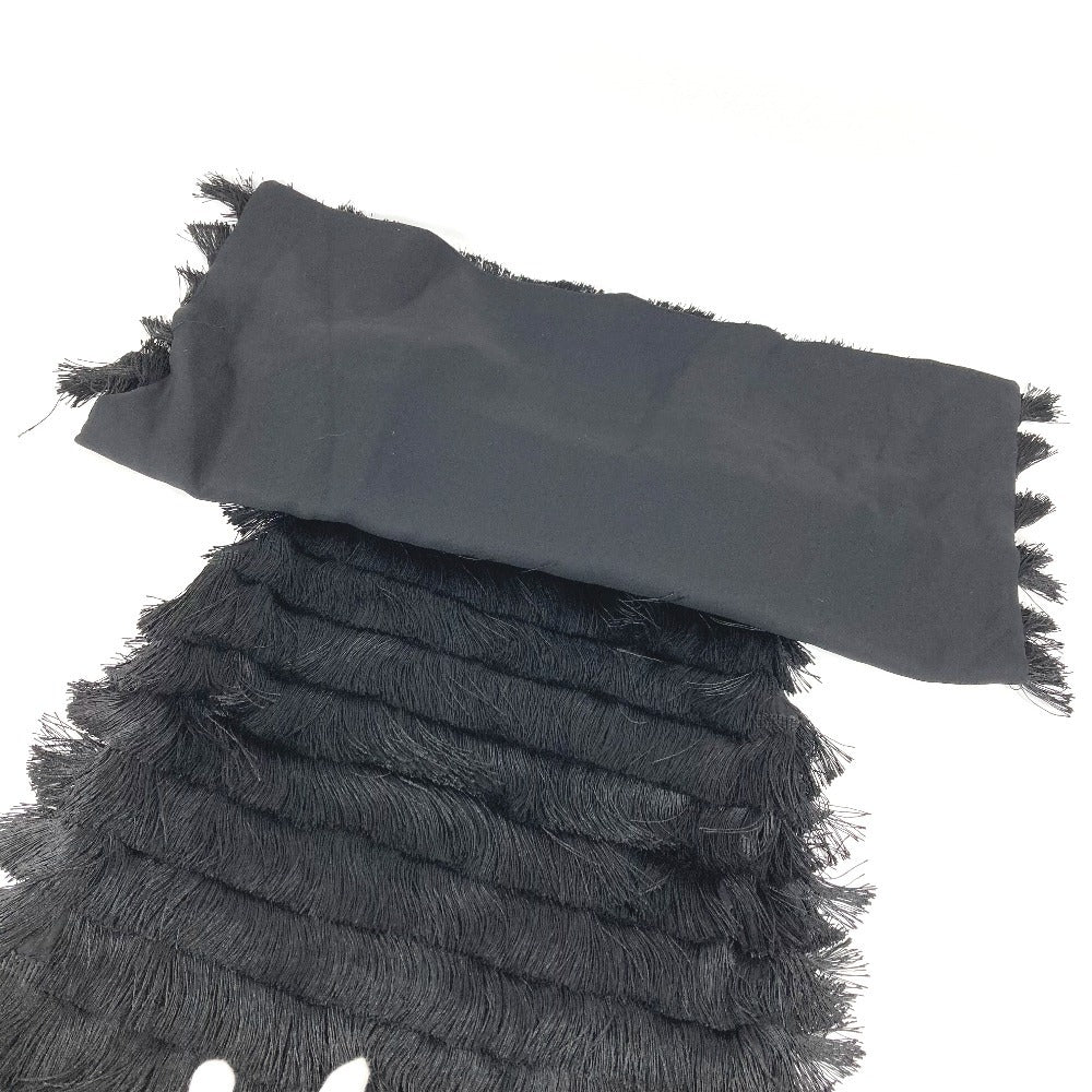 BURBERRY 8046818 フリンジ 袖なし アパレル ワンピース シルク レディース ブラック