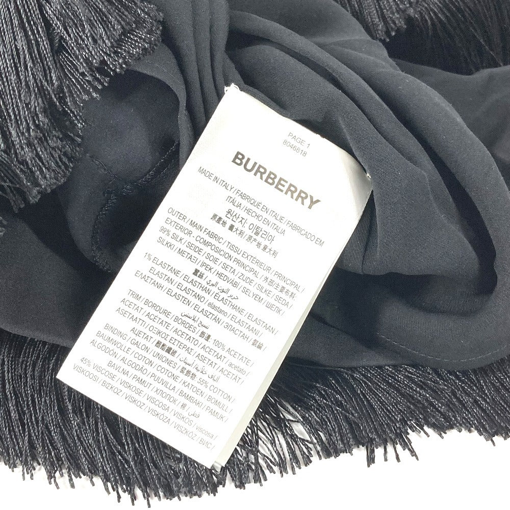 BURBERRY 8046818 フリンジ 袖なし アパレル ワンピース シルク レディース ブラック