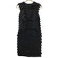 BURBERRY 8046818 フリンジ 袖なし アパレル ワンピース シルク レディース ブラック