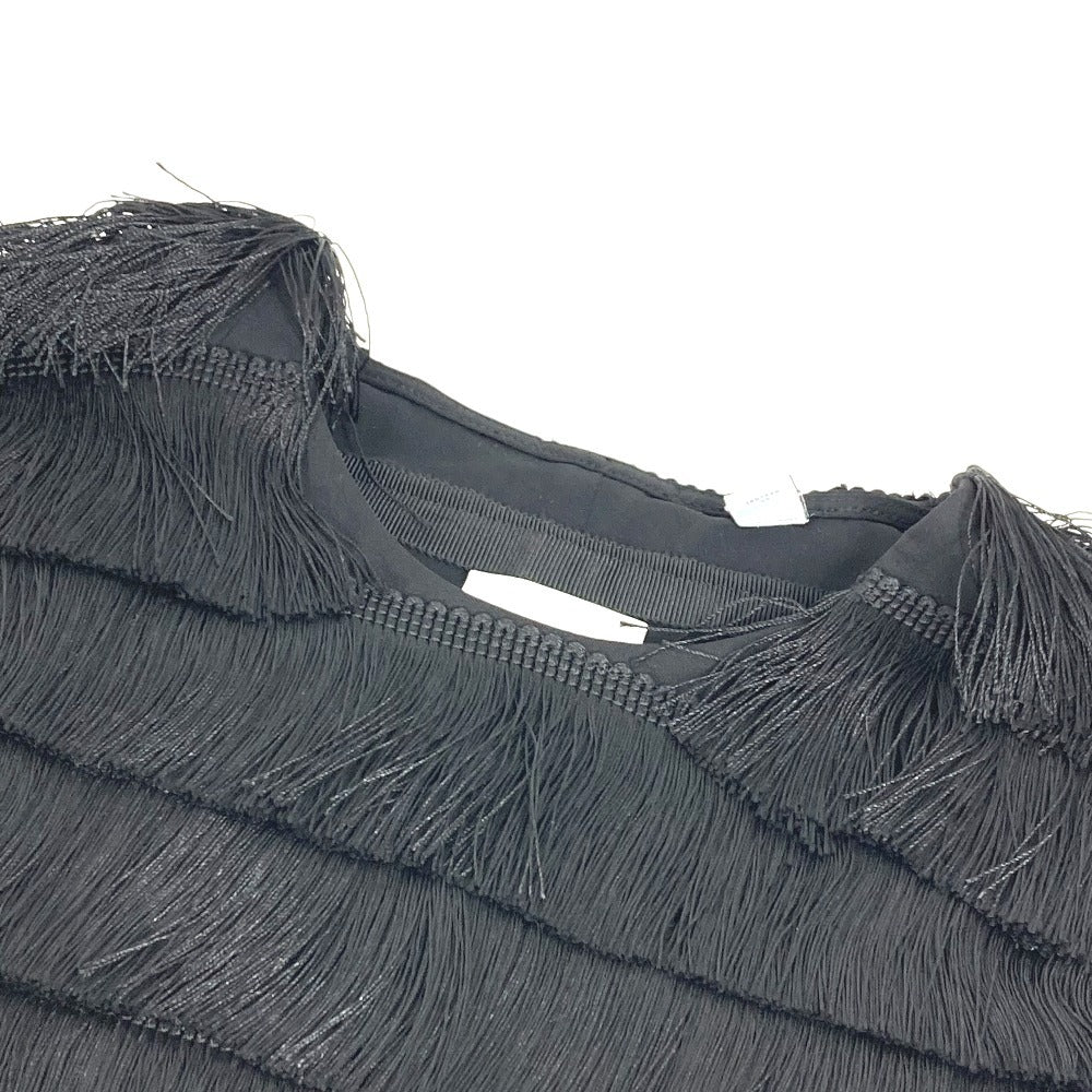 BURBERRY 8046818 フリンジ 袖なし アパレル ワンピース シルク レディース ブラック