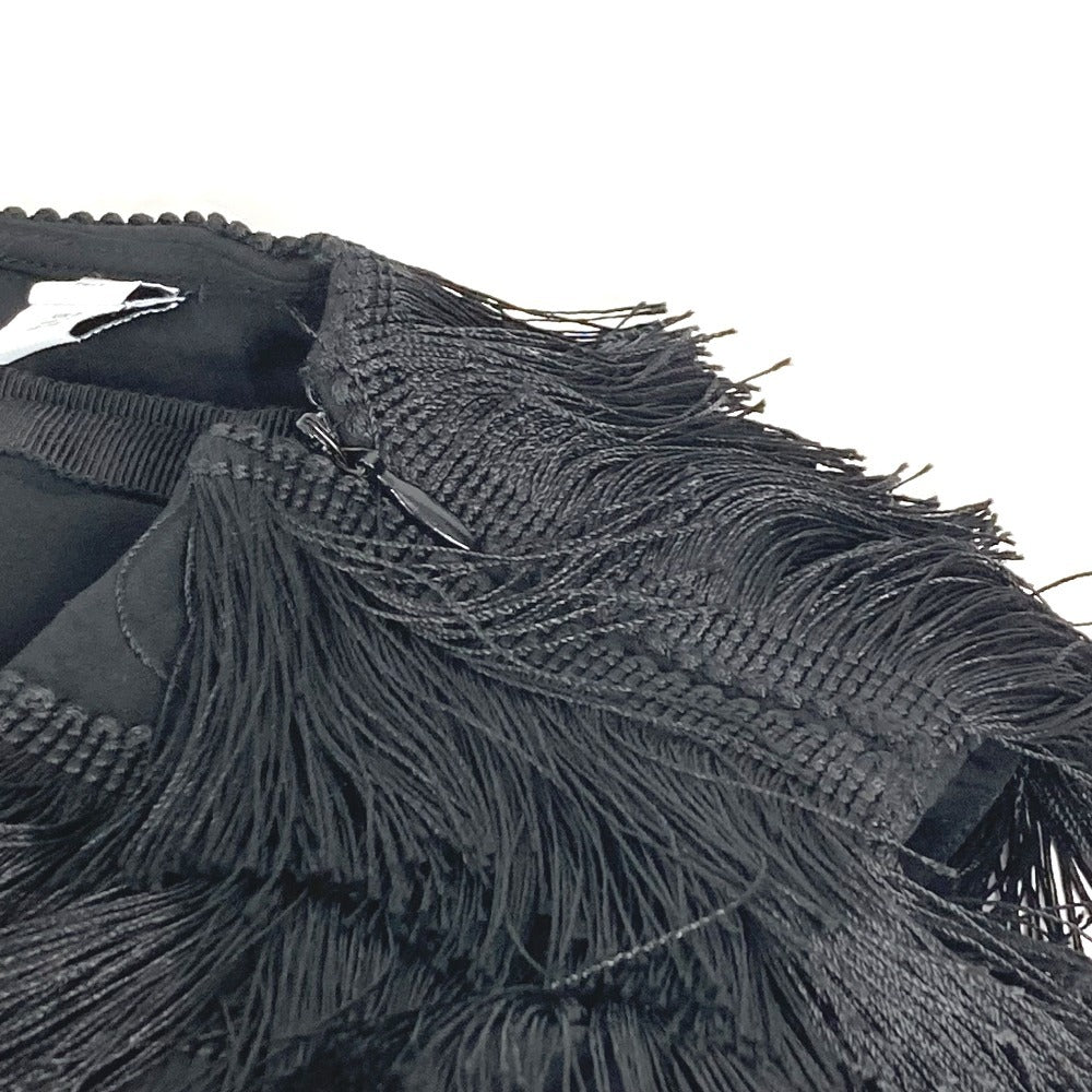 BURBERRY 8046818 フリンジ 袖なし アパレル ワンピース シルク レディース ブラック