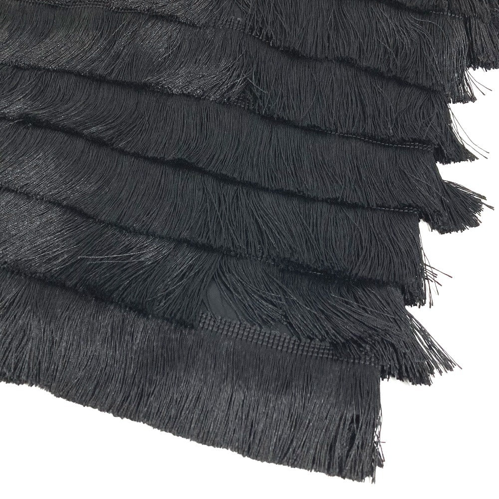 BURBERRY 8046818 フリンジ 袖なし アパレル ワンピース シルク レディース ブラック