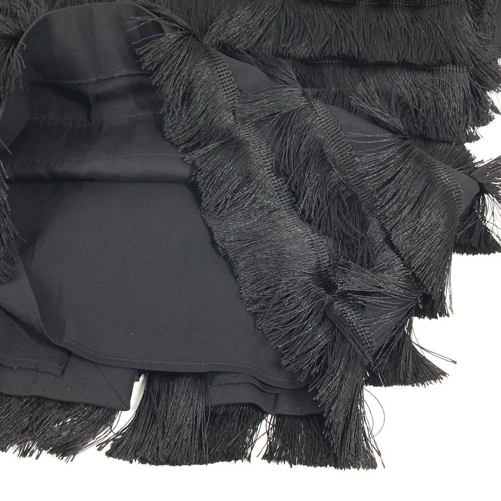 BURBERRY 8046818 フリンジ 袖なし アパレル ワンピース シルク レディース ブラック