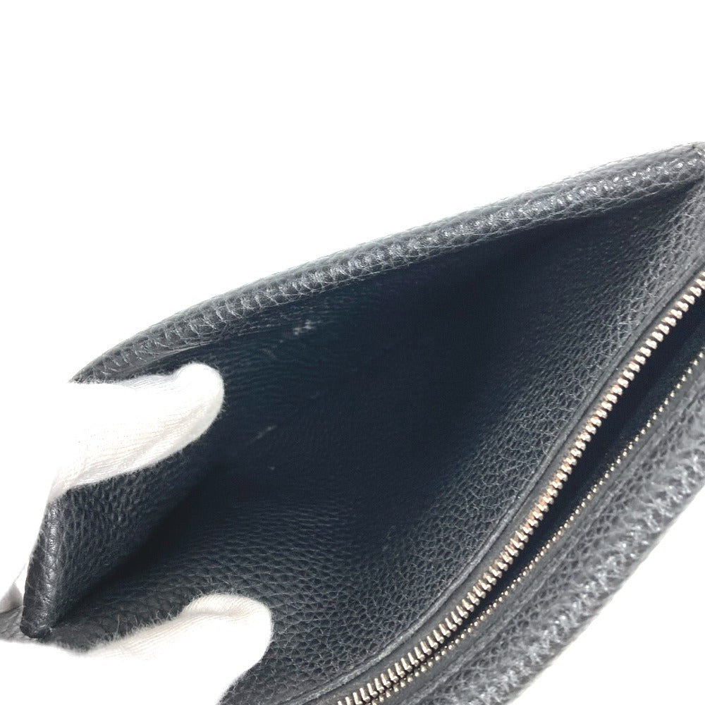 HERMES ベルトバッグ ウエストバッグ ポーチのみ クロスボディバッグ ポーチ レザー ユニセックス ブラック