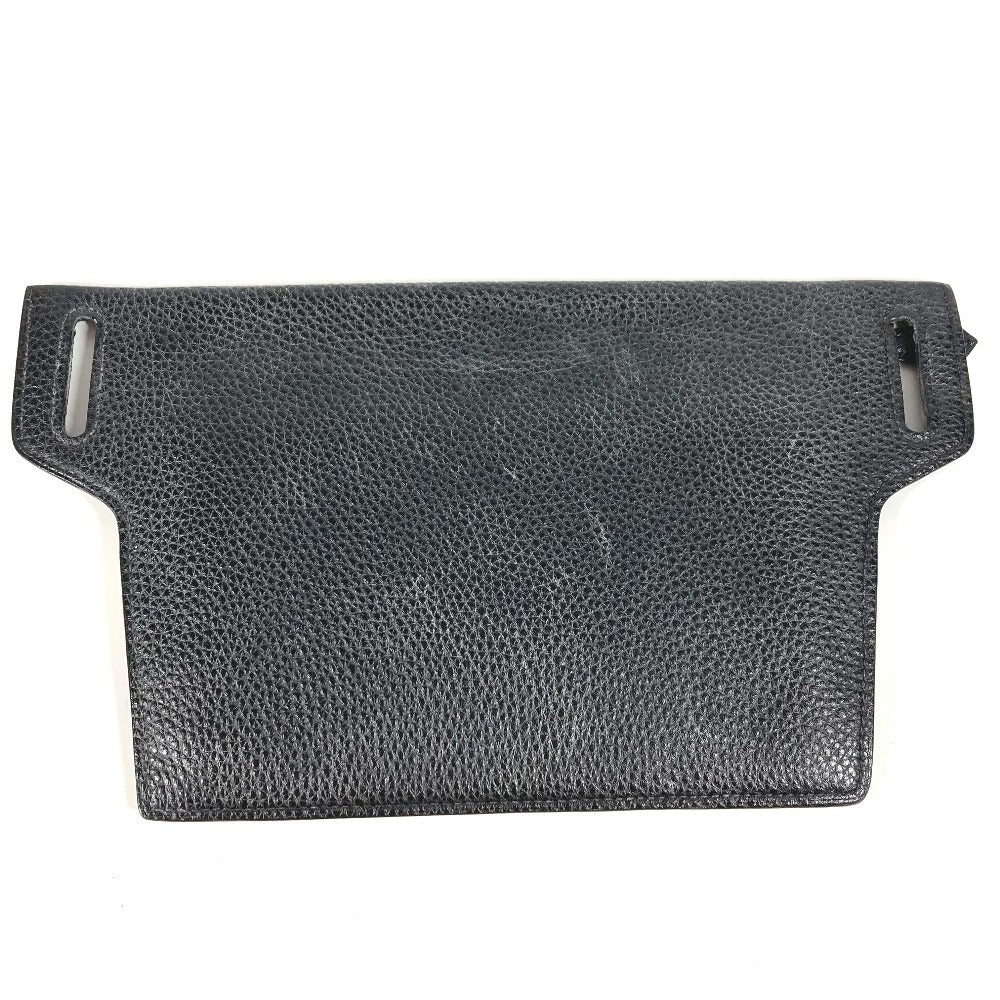 HERMES ベルトバッグ ウエストバッグ ポーチのみ クロスボディバッグ ポーチ レザー ユニセックス ブラック