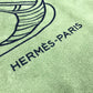 HERMES DRAP DE PLAGE YACHTING THALASSA ヨッティング プラージュ テレサ バスタオル インテリア ひざかけ ブランケット フリンジ タオル コットン ユニセックス グリーン