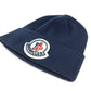 MONCLER Rubber Patch Logo Big BERRETTO TRICOT HAT beanie hat knit hat knit cap Knit hat wool Navy Used