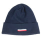 MONCLER Rubber Patch Logo Big BERRETTO TRICOT HAT beanie hat knit hat knit cap Knit hat wool Navy Used