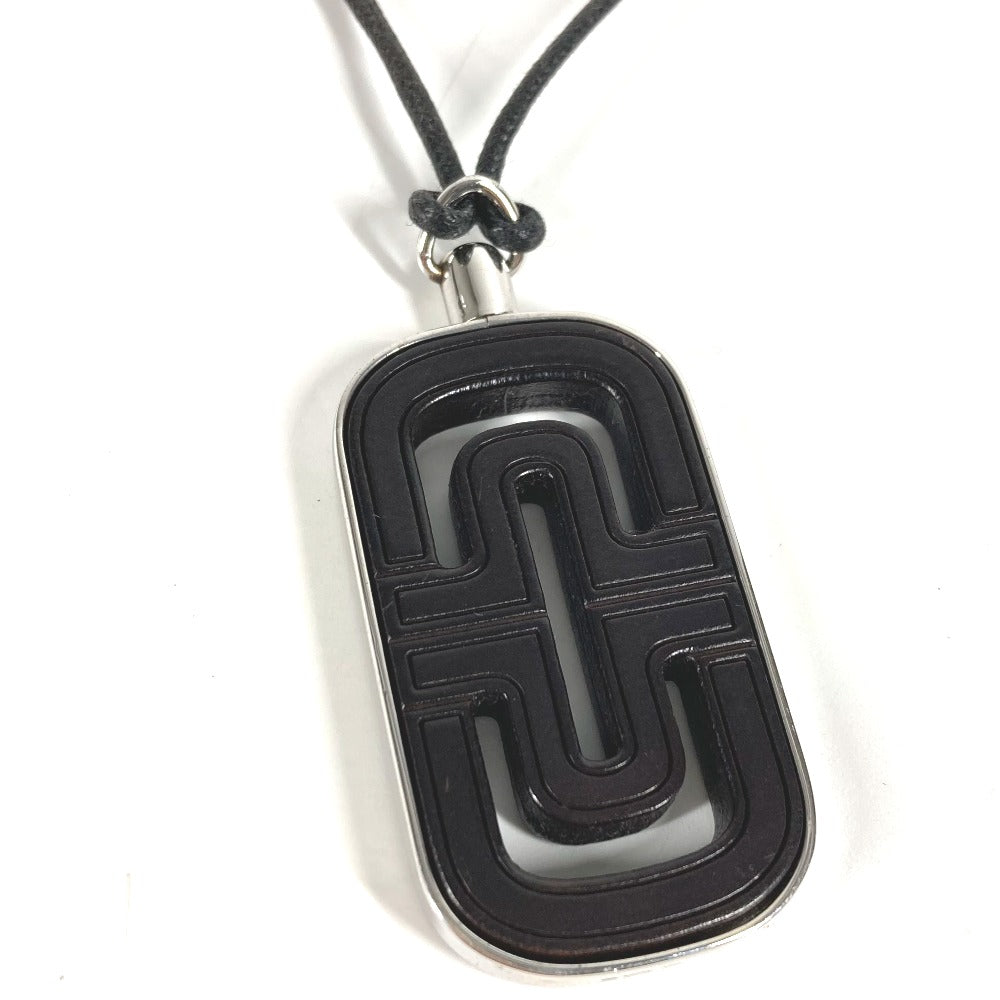 BVLGARI チョーカー ロゴ パレンテシ 革紐 アクセサリー ネックレス レザー ユニセックス ブラック