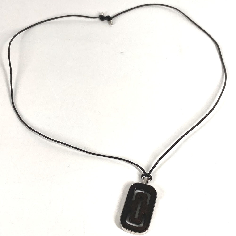 BVLGARI チョーカー ロゴ パレンテシ 革紐 アクセサリー ネックレス レザー ユニセックス ブラック