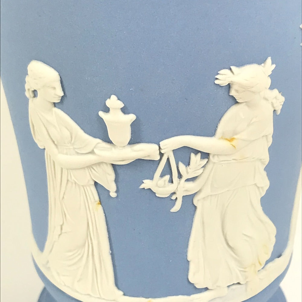 WEDGWOOD logo Flower-based interior vase Pottery Pale blue blue/White Used