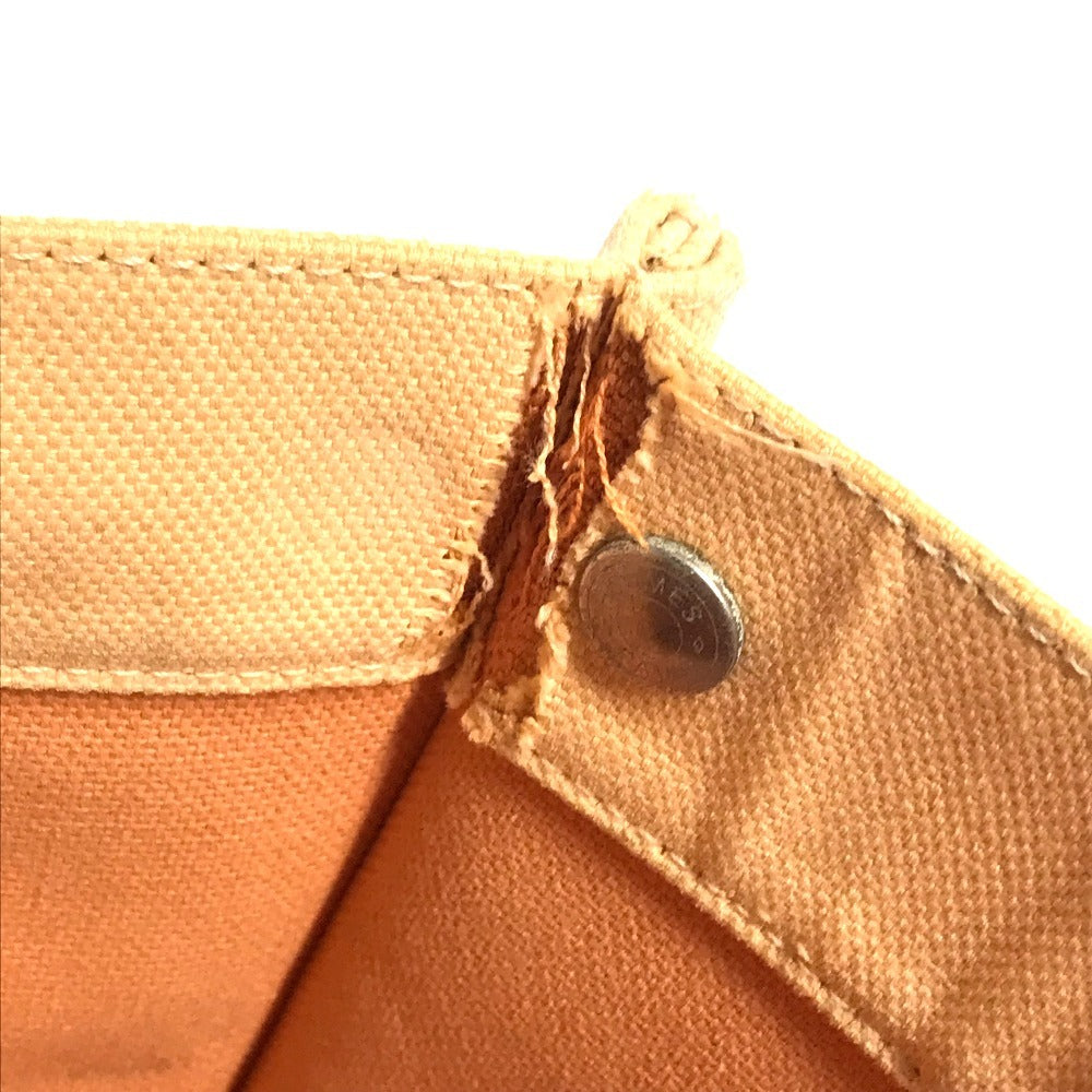 HERMES Coquillage PM Tote Bag with Pouch, Cotton, Unisex, Orange